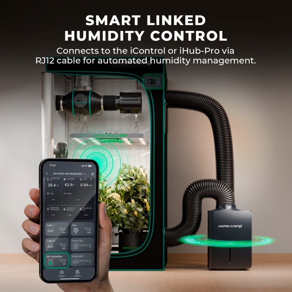 Mars Hydro uzaktan kontrol edilebilir nem alma makinesi iControl iHub-Pro RJ12 bağlantı